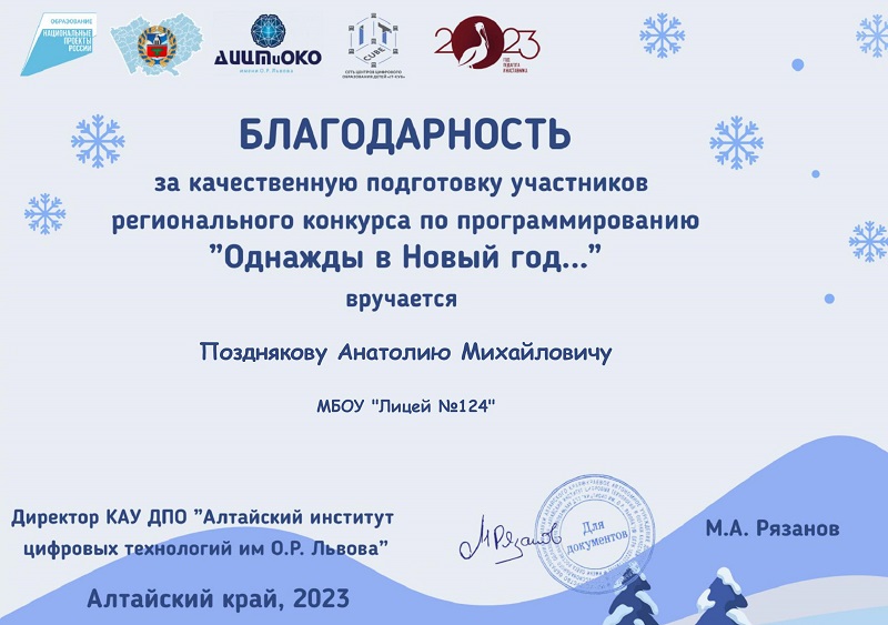 Региональный конкурс по программированию: Однажды в Новый Год